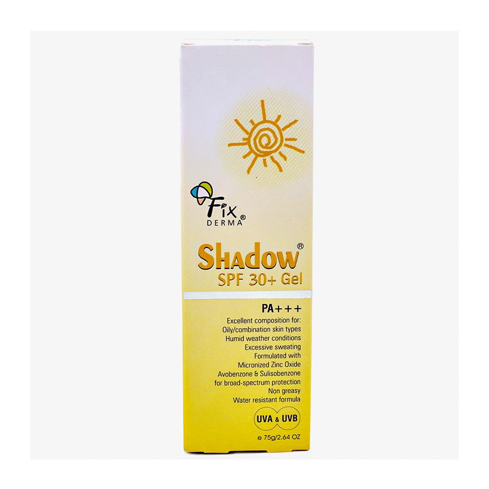 Kem Chống Nắng Fixderma Shadow SPF 30+ Gel - Bảo Vệ Da Nhạy Cảm, Không Nhờn, Dưỡng Ẩm, Phù Hợp Mọi Loại Da