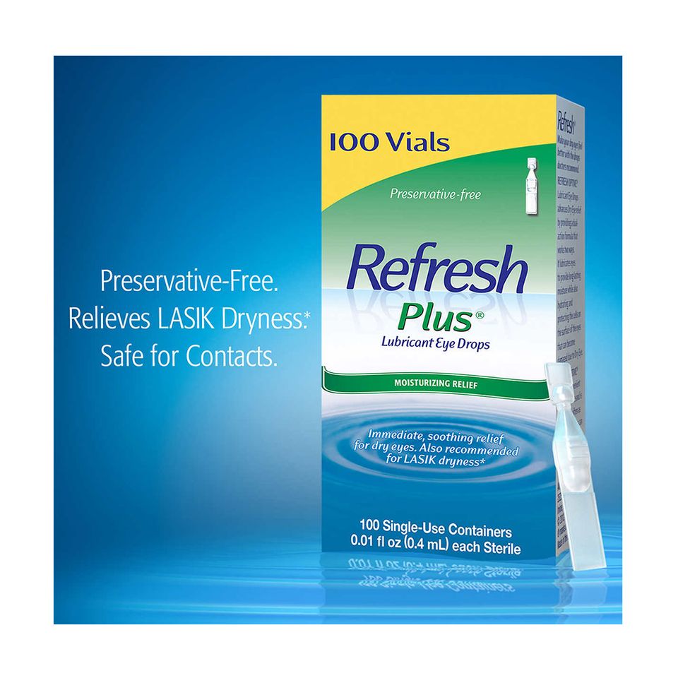 Nước Nhỏ Mắt Refresh Plus Lubricant Eye Drops - Giảm Khô Mắt, Dưỡng Ẩm, Hỗ Trợ Bảo Vệ Mắt, 100 Tuýp, Mỹ