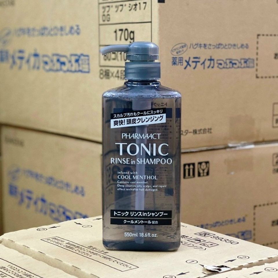 Dầu Gội Nam Pharmaact Tonic Cool Menthol 550ml Nhật Bản - Ngăn Ngừa Gầu, Giúp Sạch Da Đầu, Tạo Cảm Giác Mát Lạnh Sảng Khoái