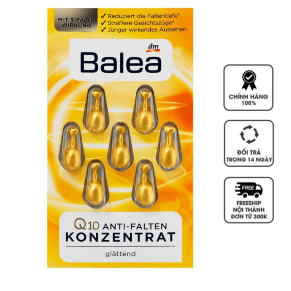Serum viên nang Balea Q10 giảm nhăn, trẻ hóa da, 7 viên, Đức