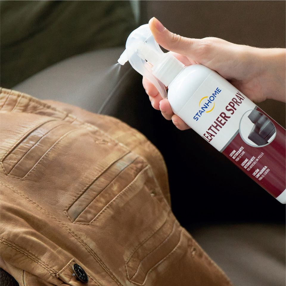 Xịt làm sạch và bảo vệ đồ da Stanhome 350ml - Dung dịch chăm sóc da hiệu quả, bảo vệ bề mặt da khỏi bụi bẩn và vết mờ