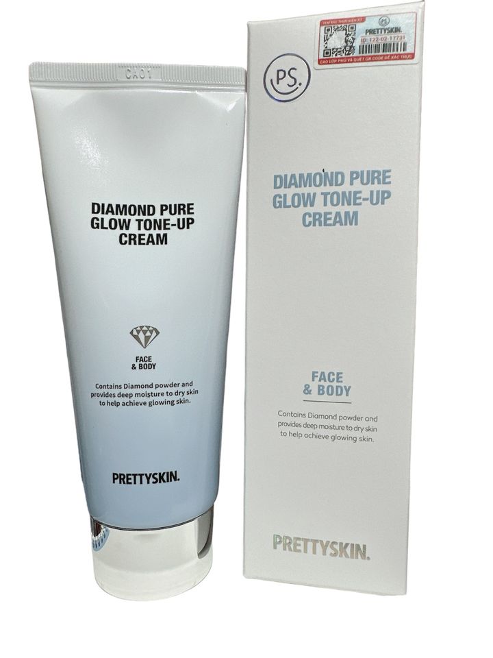 Kem Dưỡng Trắng Da PrettySkin Diamond Pure Glow 100ml - Chất Kem Tự Nhiên Dưỡng Ẩm, Làm Trắng Da Mặt và Body, Xuất Xứ Hàn Quốc