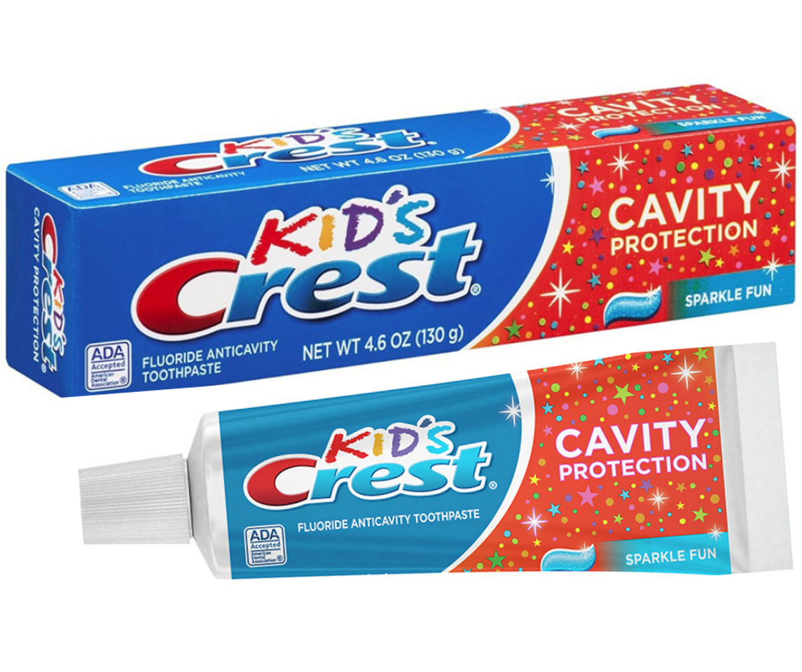 Kem Đánh Răng Crest Kids 130g - Bảo Vệ Răng Miệng Chống Sâu Răng với Hương Vị Sparkle Fun Cho Trẻ Em Từ 2 Tuổi