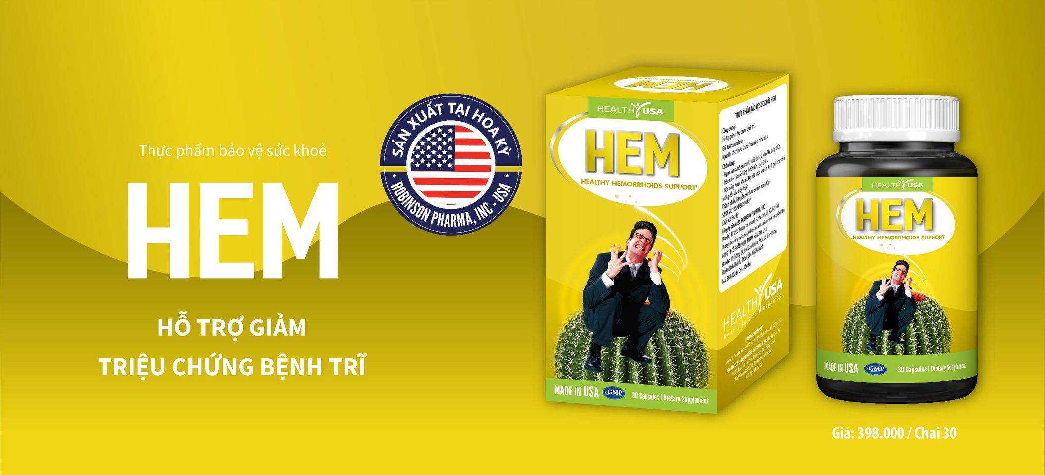 Viên uống Giảm Trĩ nội, Trĩ ngoại Hem - Nhập Khẩu Mỹ