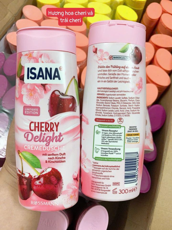 Sữa tắm Isana hương hoa trái cây nội địa Đức, 300ml, 9 hương thơm