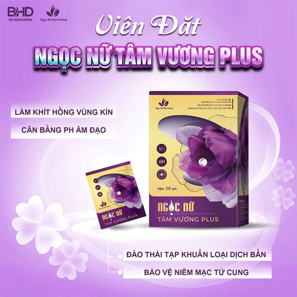 Viên đặt phụ khoa Ngọc Nữ Tâm Vương Plus (Mẫu Mới Hộp 10 Viên)