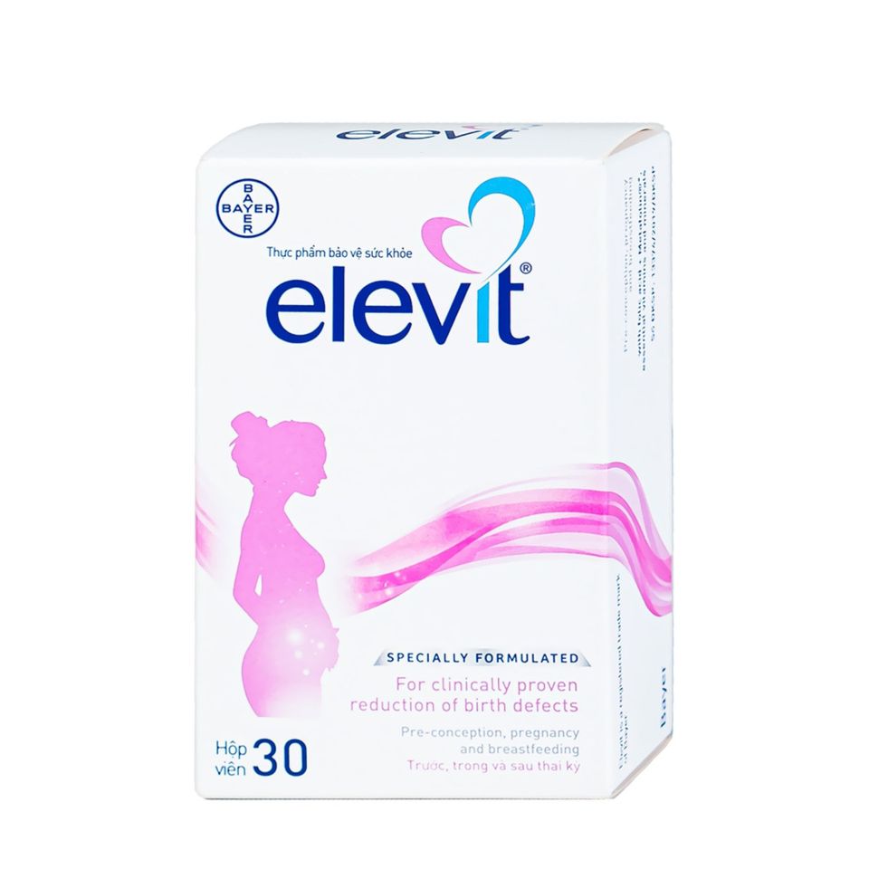 Elevit Vitamin Tổng Hợp Cho Bà Bầu - Hỗ Trợ Sức Khỏe Thai Kỳ, 30 Viên Nhập Khẩu Từ Pháp, Hộp 3 Vỉ X 10 Viên