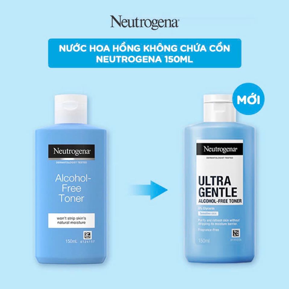 Nước Hoa Hồng Neutrogena Không Cồn 150ml - Toner Dưỡng Ẩm, Chăm Sóc Da Mềm Mại, Phù Hợp Mọi Loại Da