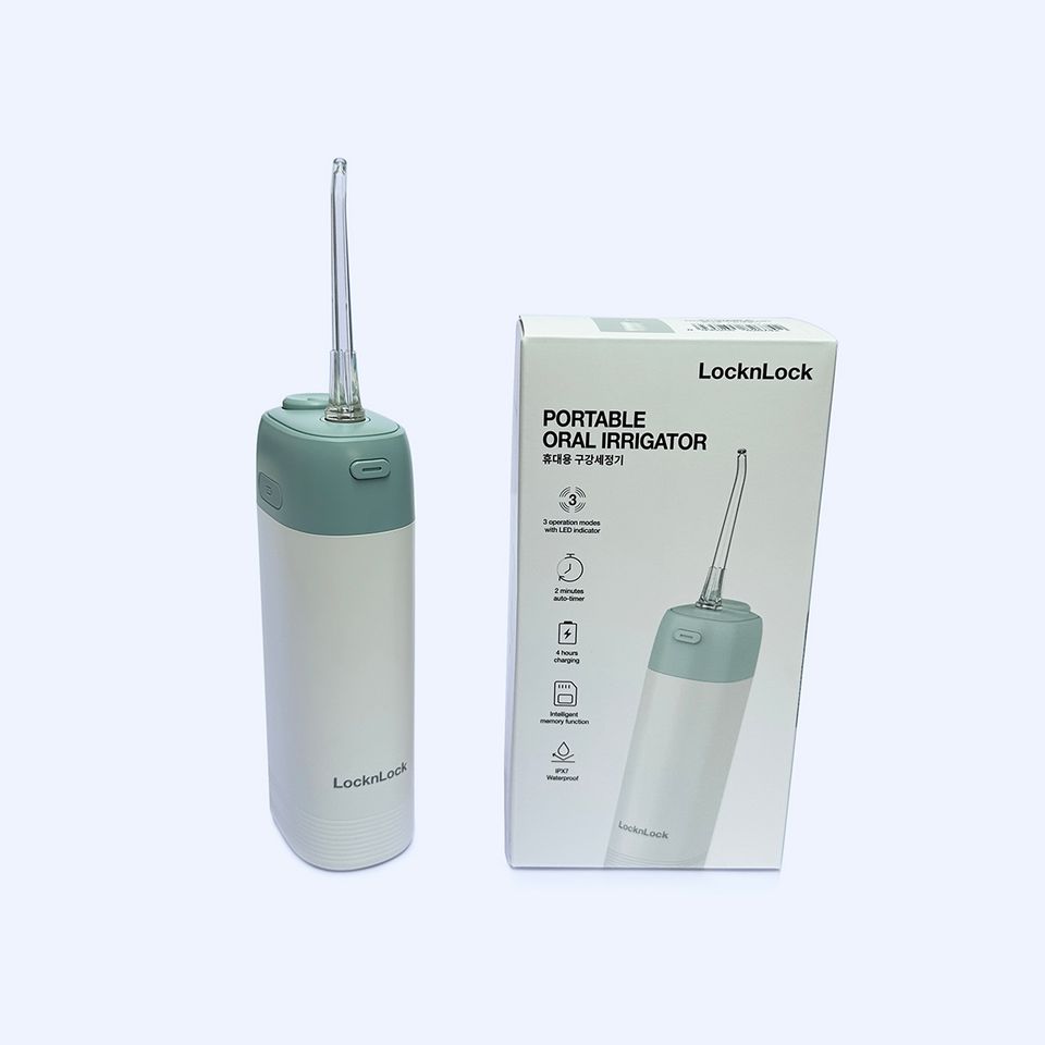 Máy Tăm Nước Không Dây LocknLock ENR116Mit- 170ML - 3 Chế Độ, 2 Đầu Tăm- Bảo Hành Chính Hãng