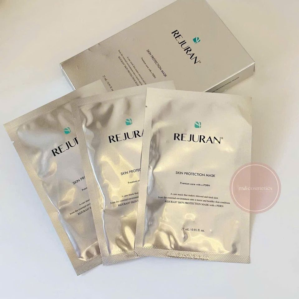 Mặt Nạ Cấp Ẩm Rejuran Skin Protection Mask 27ml - Phục Hồi Da Nhạy Cảm, Giàu Tế Bào Gốc Cá Hồi và Hyaluronic Acid, Hộp 5 Miếng
