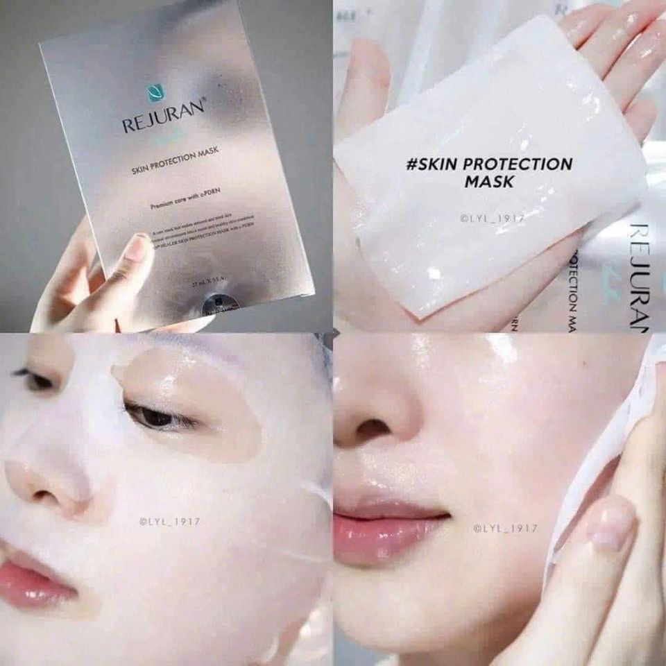 Mặt Nạ Cấp Ẩm Rejuran Skin Protection Mask 27ml - Phục Hồi Da Nhạy Cảm, Giàu Tế Bào Gốc Cá Hồi và Hyaluronic Acid, Hộp 5 Miếng