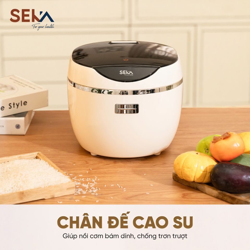 Nồi Cơm Điện Tách Đường SEKA SK1009 - Chất Liệu Inox, Dung Tích 1.8L, Công Nghệ Nấu Thông Minh, Hàng Chính Hãng