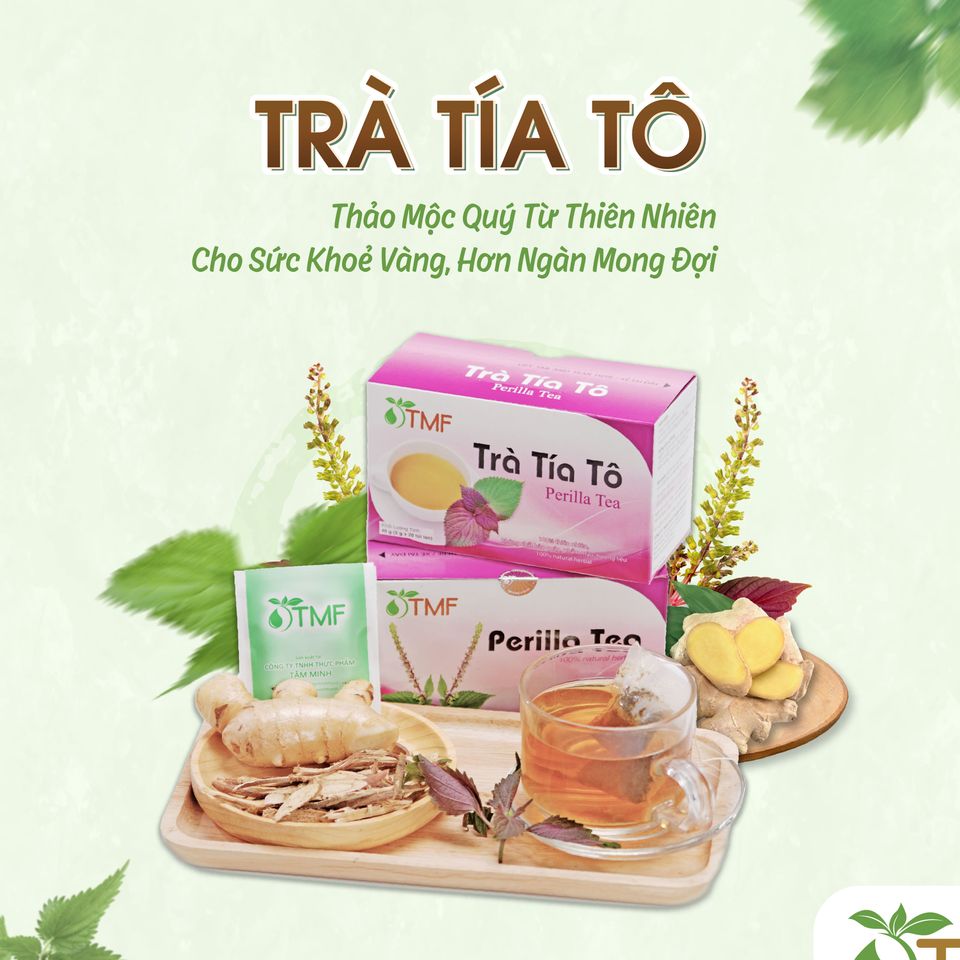 Trà Tía Tô Giải Cảm Tâm Minh Foods - Hộp 20 Gói, Hỗ Trợ Giảm Ho, Dị Ứng Từ Thảo Dược Tự Nhiên, Tăng Cường Miễn Dịch