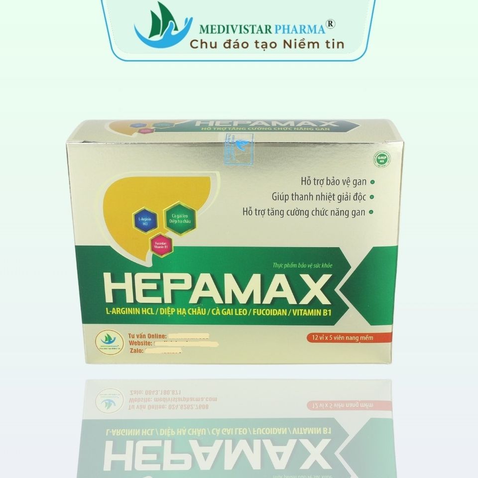 Viên Uống Hepamax Giải Độc Gan - Hỗ Trợ Thanh Nhiệt, Bảo Vệ Gan, 60 Viên - Thực Phẩm Chức Năng Dành Cho Người Uống Rượu, Suy Giảm Chức Năng Gan