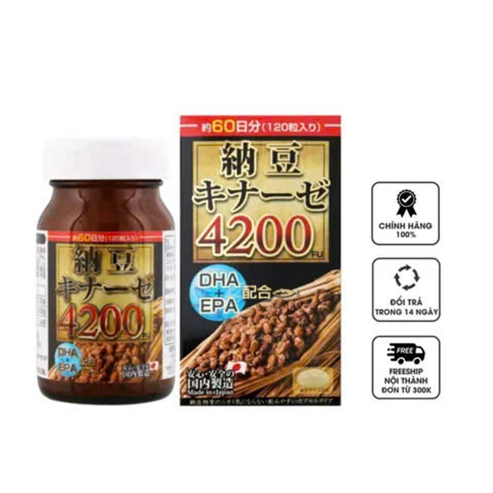 Viên uống Maruman Nattokinase 4200FU - Tăng cường tuần hoàn máu và cải thiện trí nhớ, hỗ trợ sức khỏe toàn diện cho người lớn