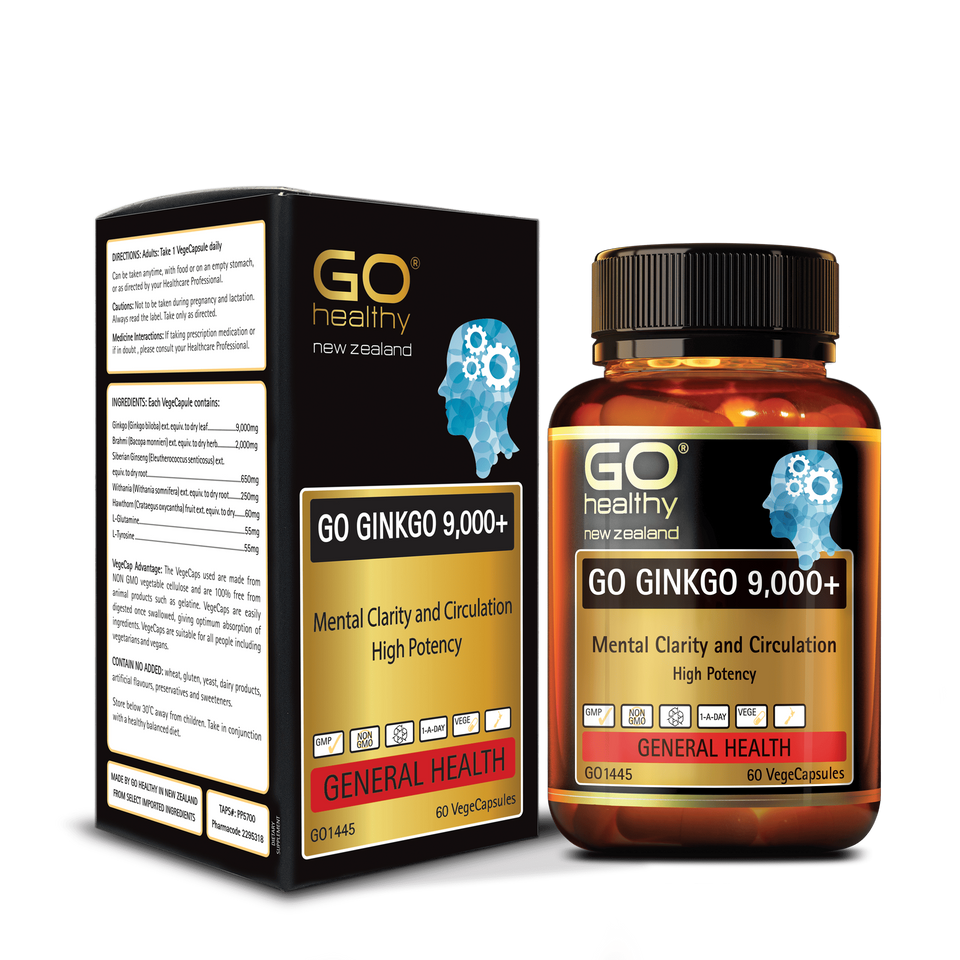 Viên uống Bổ Não Ginkgo New Zealand GO Ginkgo 9000+ 60 Viên - Hỗ Trợ Tăng Cường Trí Nhớ và Tập Trung hiệu quả