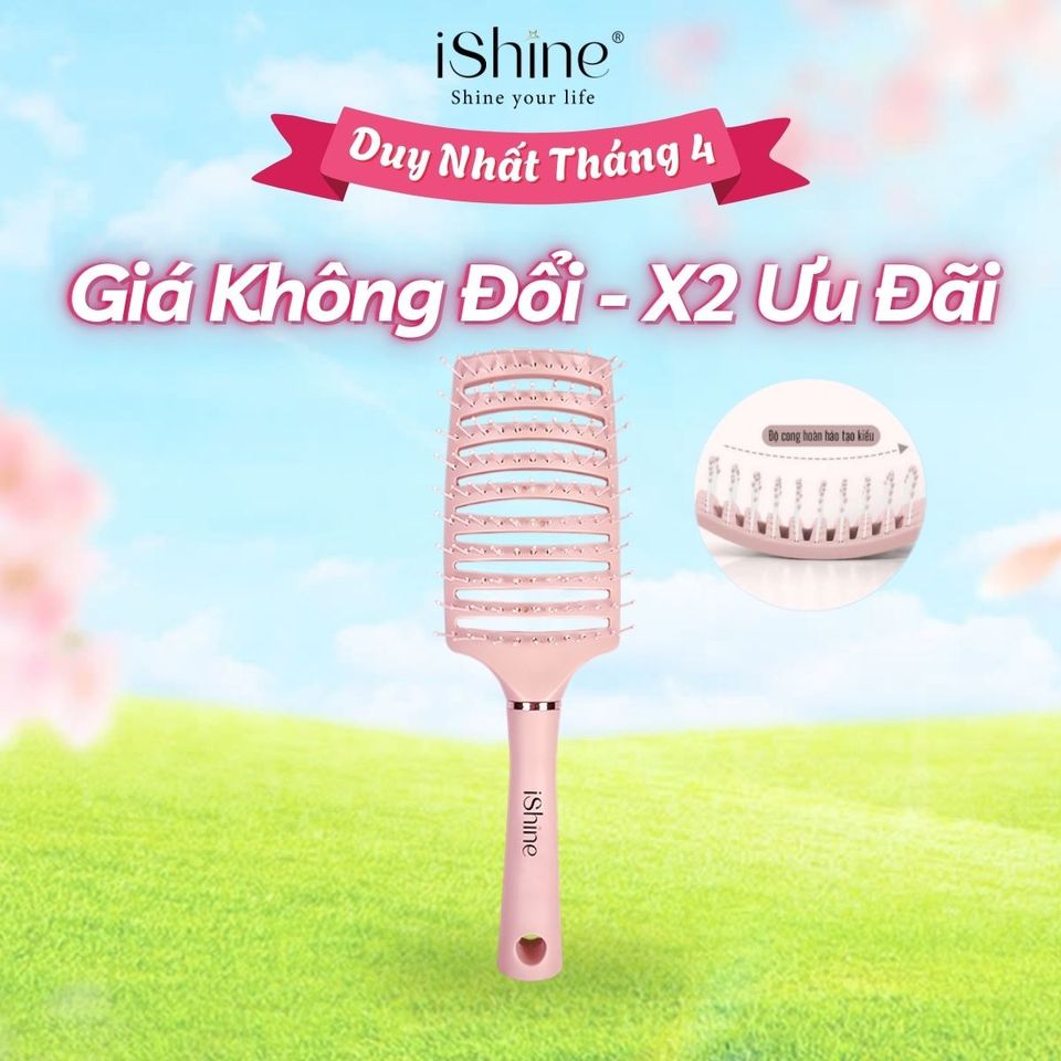 Lược Gỡ Rối Tạo Kiểu Tóc Chuyên Nghiệp iShine - Dễ Dàng Chải Tóc Không Gây Đau, Giúp Tóc Khỏe Mạnh và Sáng Bóng