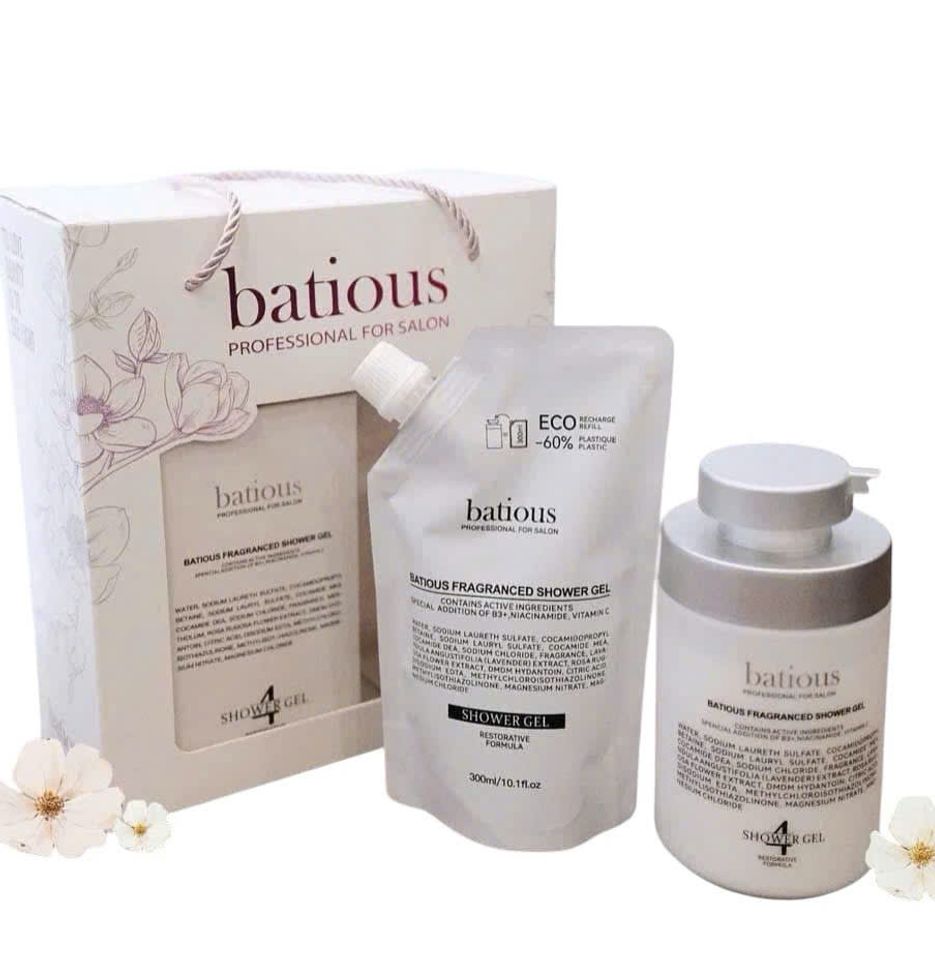 Set Sữa Tắm Trắng Da Batious B3+ Niacinamide 500ml & 300ml - Giúp Làm Sáng Da Khỏe Mạnh, Dưỡng Ẩm Tự Nhiên
