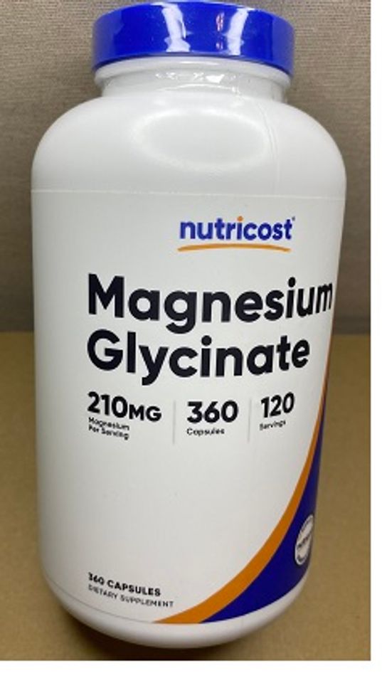 MAGNESIUM GLYCINATE-NUTRICOST 210MG-360V-HỔ TRỢ XƯƠNG,CƠ BẮP,THẦN KINH