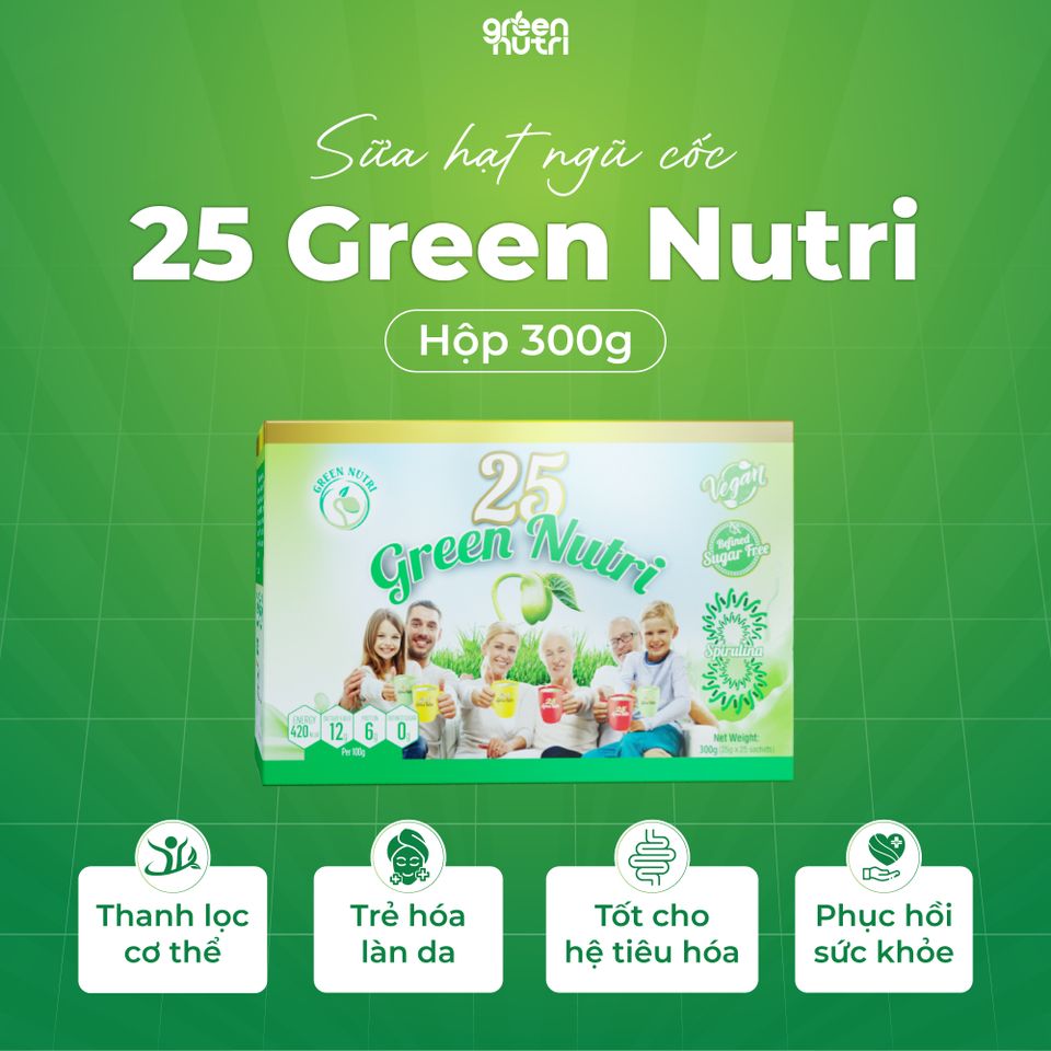 Sữa Hạt Ngũ Cốc 25 Loại Hạt Đậu 25 Green Nutri - Hộp giấy 300g
