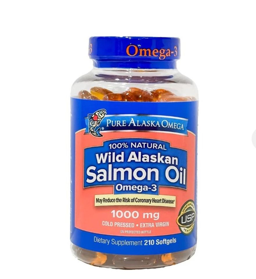 Viên Uống Dầu Cá Hồi Pure Alaska Omega-3 Wild Salmon 210 Viên 1000mg - Tăng Cường Sức Khỏe Tim Mạch và Tinh Thần Minh Mẫn