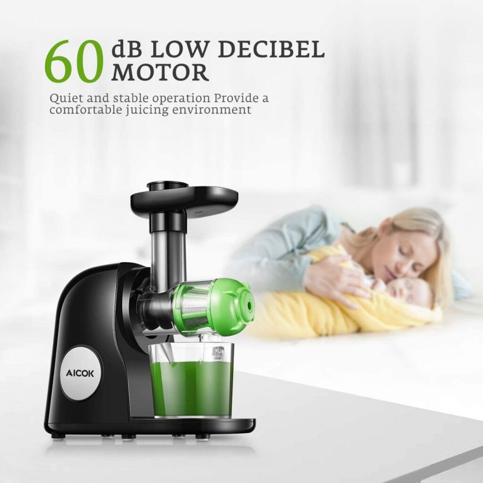 Máy Ép Chậm Trục Ngang AICOK AMR521 - Ép Nước Kiệt, Dễ Dàng Vệ Sinh, Bảo Quản Dinh Dưỡng Tối Ưu cho Gia Đình