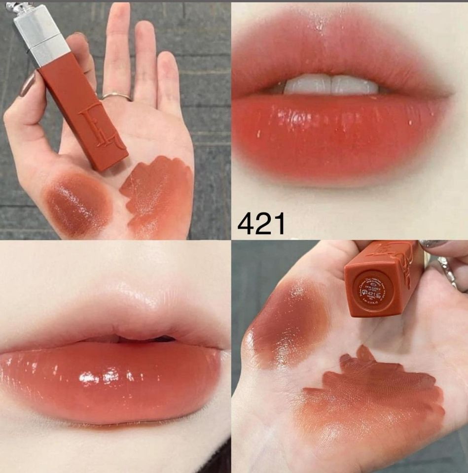 (Auth) Son kem Dior 421 Addict Lip Tattoo - Màu Cam Đất Sang Trọng, Chất Son Mịn Mướt, Dưỡng Ẩm Hoàn Hảo, Quà Tặng Lý Tưởng