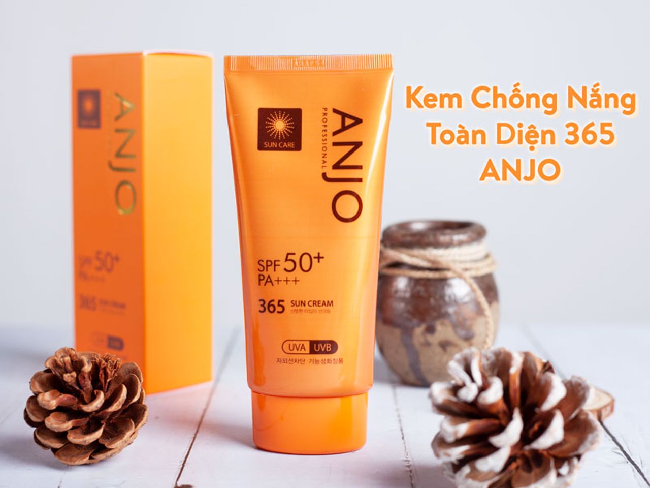 Kem Chống Nắng Anjo Professional Spf50+Pa+++ 365 Sun Cream 70G-Màu Cam