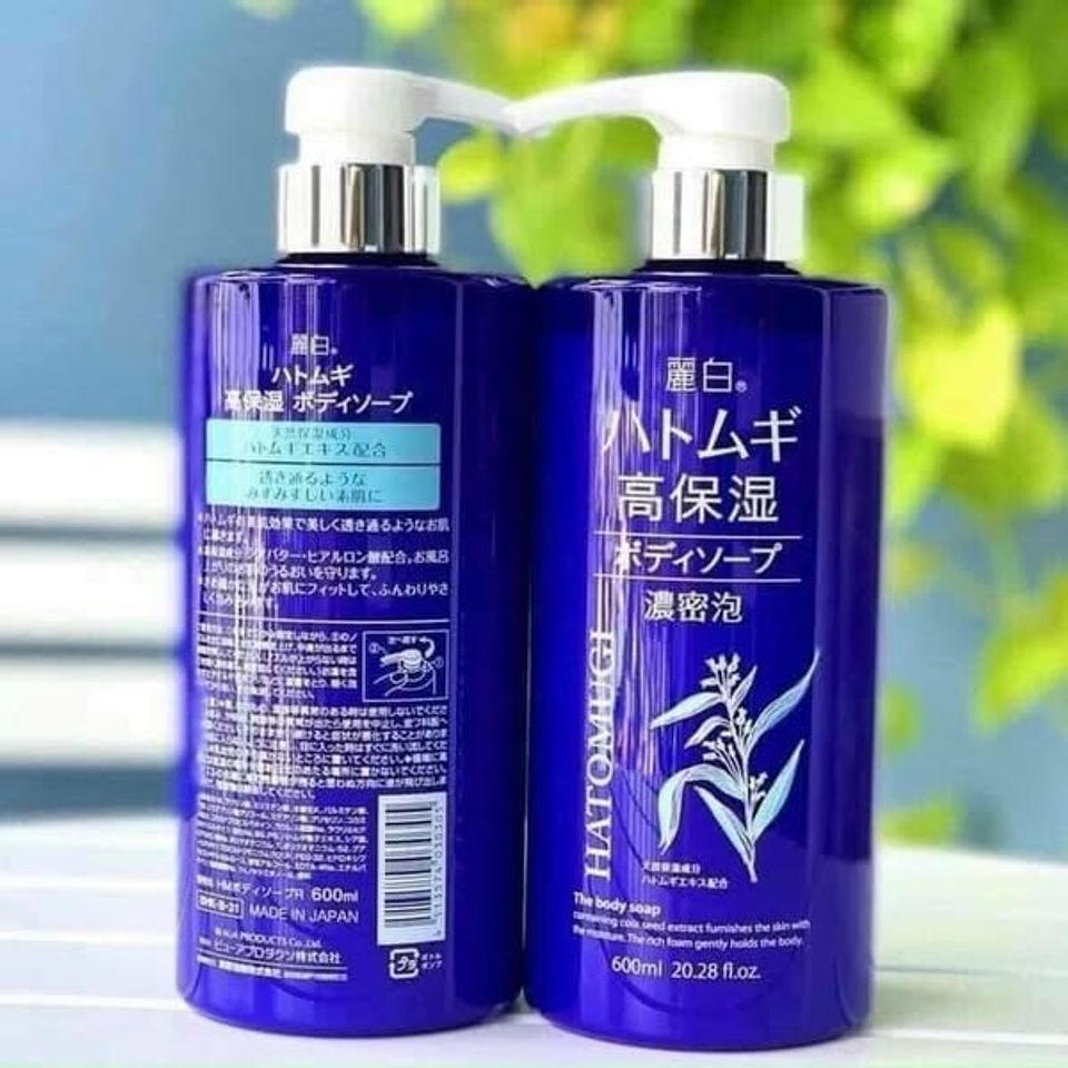 Sữa Tắm Ý Dĩ Hatomugi Nhật Bản 600ml - Dưỡng Ẩm, Làm Sạch Da Tự Nhiên, An Toàn Cho Da Nhạy Cảm
