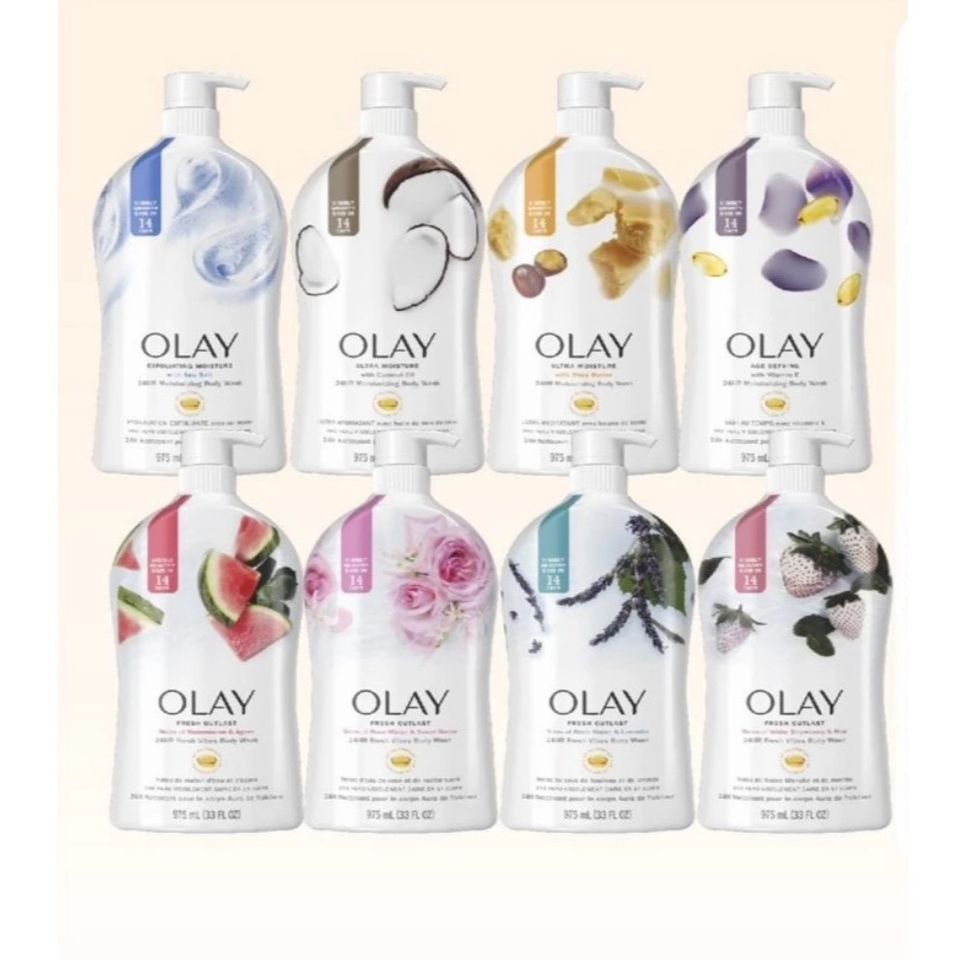Sữa tắm Olay Fresh Outlast Body Wash 975ml - Giữ ẩm, Hương thơm tươi mát, Chăm sóc da tự nhiên - Sản phẩm từ Mỹ