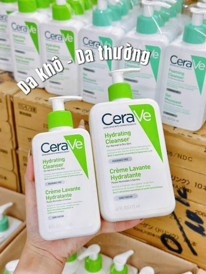 Sữa Rửa Mặt CeraVe Hydrating Cleanser 473ml - Duy Trì Độ Ẩm Cho Da Khô & Nhạy Cảm, Không Gây Kích Ứng, Dưỡng Ẩm Suốt 24h