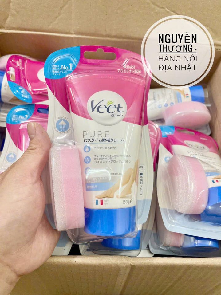 Kem Tẩy Lông Veet Nhập Khẩu Nhật Bản Cho Da Nhạy Cảm - Công Thức Dịu Nhẹ, Dưỡng Ẩm, Không Kích Ứng Da