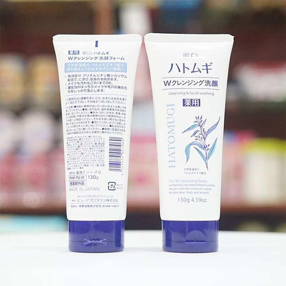 Sữa rửa mặt tẩy trang Hatomugi Reihaku 130g