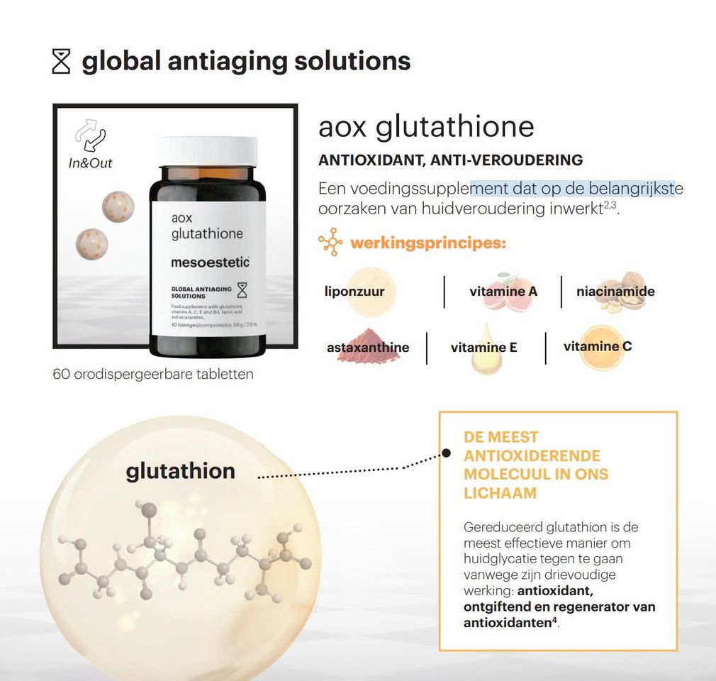Viên Uống Trắng Da Trẻ Hoá Mesoesetic AOX Glutathion 60v
