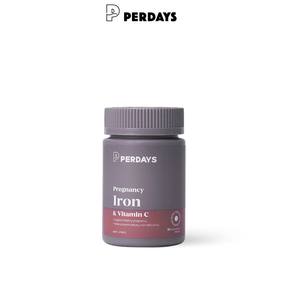 Sắt Bầu Perdays - Bổ Sung Sắt & Vitamin C Tăng Cường Tạo Máu Cho Mẹ Bầu - Hỗ Trợ Giảm Thiếu Máu - Lọ 30 Viên