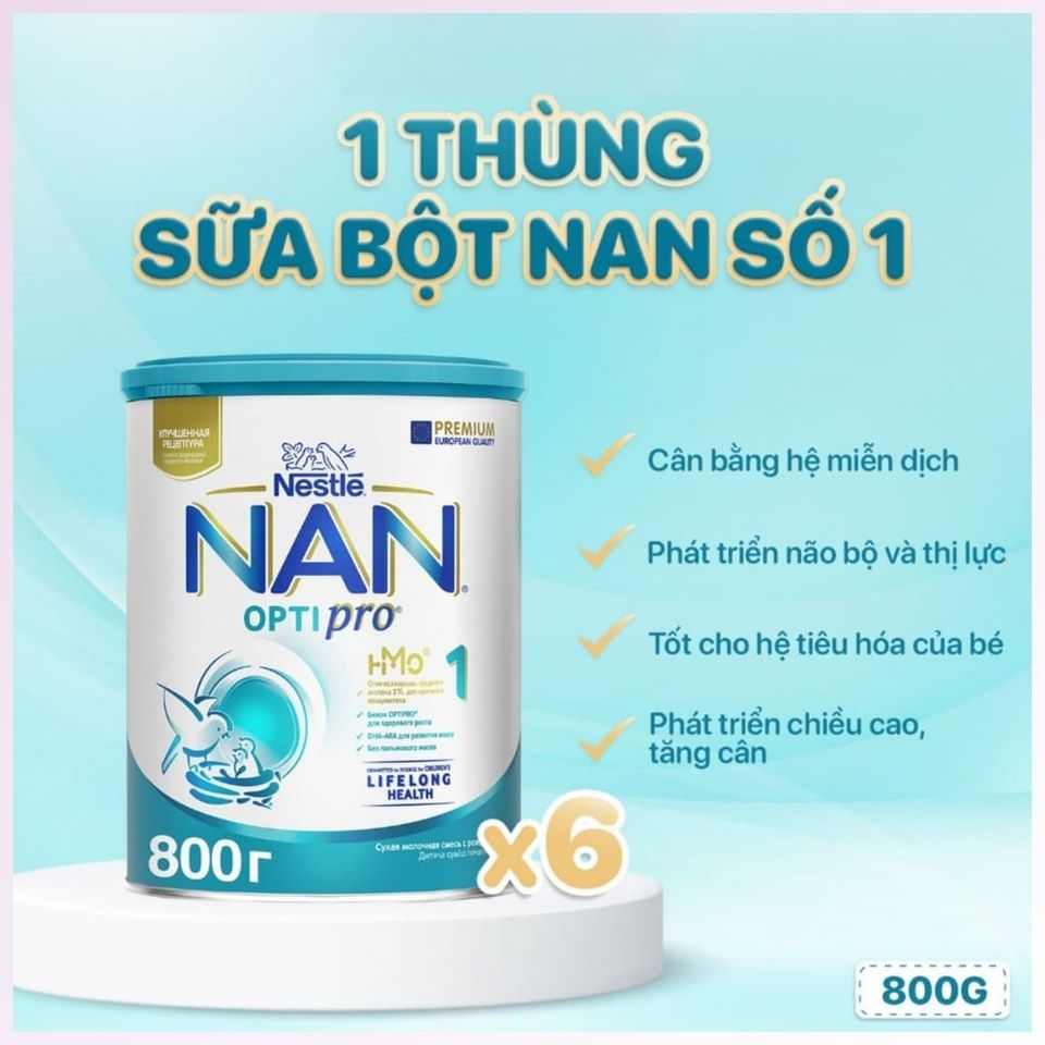 Sữa Nan Nga 800g Số Một, Dinh Dưỡng Cho Bé 0-6 Tháng