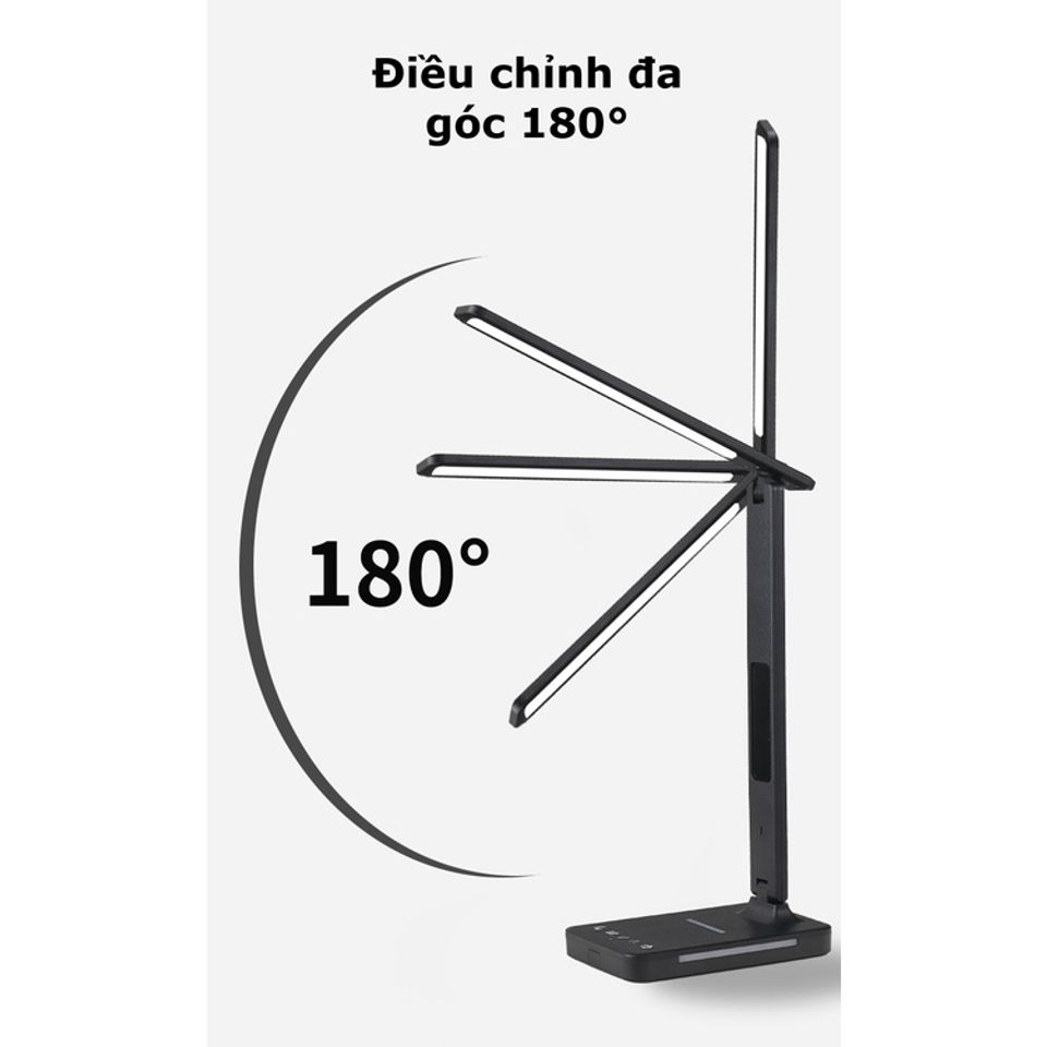 Đèn Bàn Học Chống Cận Thông Minh 8W - Sạc Nhanh Không Dây 10W, Đồng Hồ Vạn Niên, Đèn Ngủ Hiện Đại - MT-861