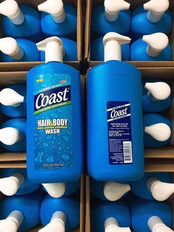 Sữa Tắm Gội Coast Classic Scent 946ml - Chăm Sóc Tóc & Da Toàn Diện, Hương Thơm Tươi Mát Suốt Ngày