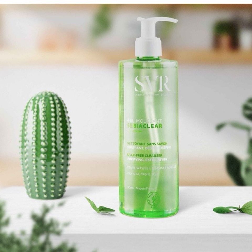 (Nhập khẩu) Sữa Rửa Mặt SVR Xanh Dành Cho Da Dầu Mụn Gel Moussant 400ml - Kiểm Soát Dầu, Làm Sạch Sâu, Dịu Da, Phù Hợp Với Da Mụn chính hãng