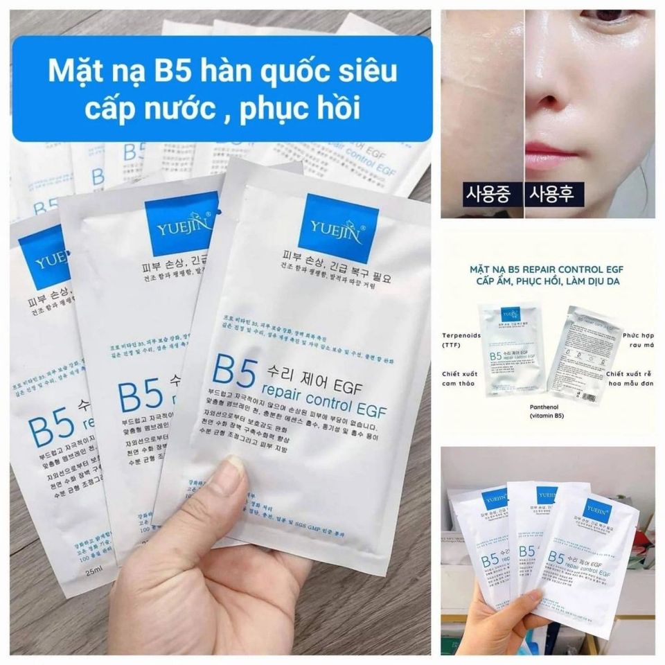 Combo 10 Mặt Nạ B5 Repair Control EGF 25ml - Phục Hồi Da, Cung Cấp Độ Ẩm, Thư Giãn, Cho Da Khỏe Mạnh Tươi Sáng