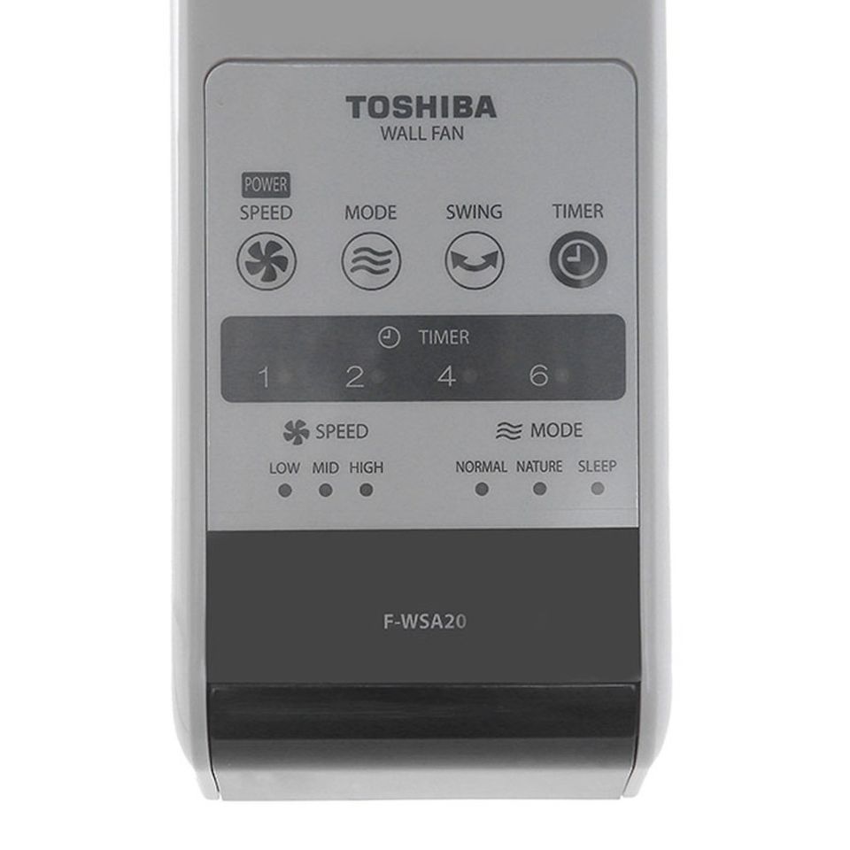 Quạt Treo Tường Toshiba F-WSA20(H)VN - Thiết Kế Hiện Đại, Tiết Kiệm Diện Tích, Công Suất 55W, Điều Khiển Từ Xa, Bảo Hành 12 Tháng