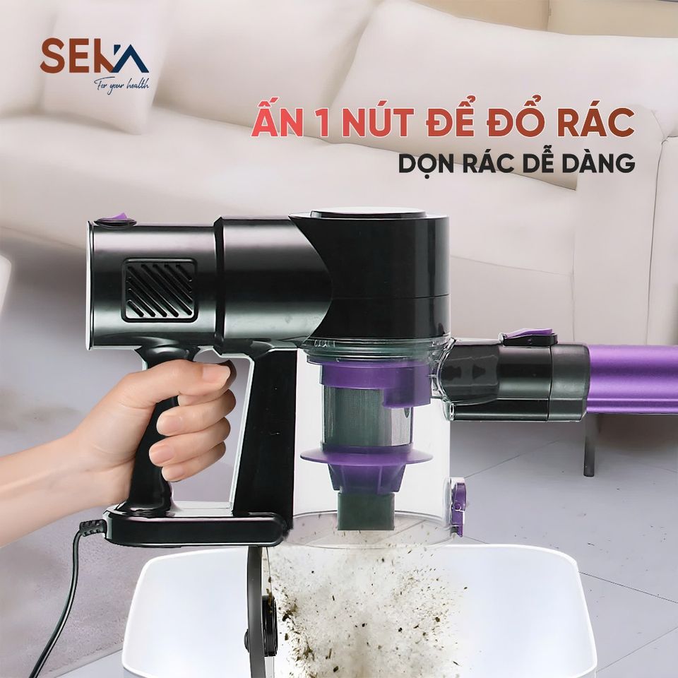 Máy Hút Bụi Cầm Tay SEKA SK-09MAX PLUS - Hút Bụi, Lau Sàn, Tự Động Làm Sạch Con Lăn, Bộ Lọc HEPA, Tiện Ích Dễ Sử Dụng