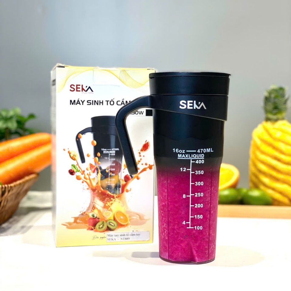 Máy Xay Sinh Tố Cầm Tay Seka NT889 - Công Suất 150W, Dung Tích 470ml, Thiết Kế Tiện Dụng, An Toàn, Phù Hợp Cho Công Sở, Du Lịch