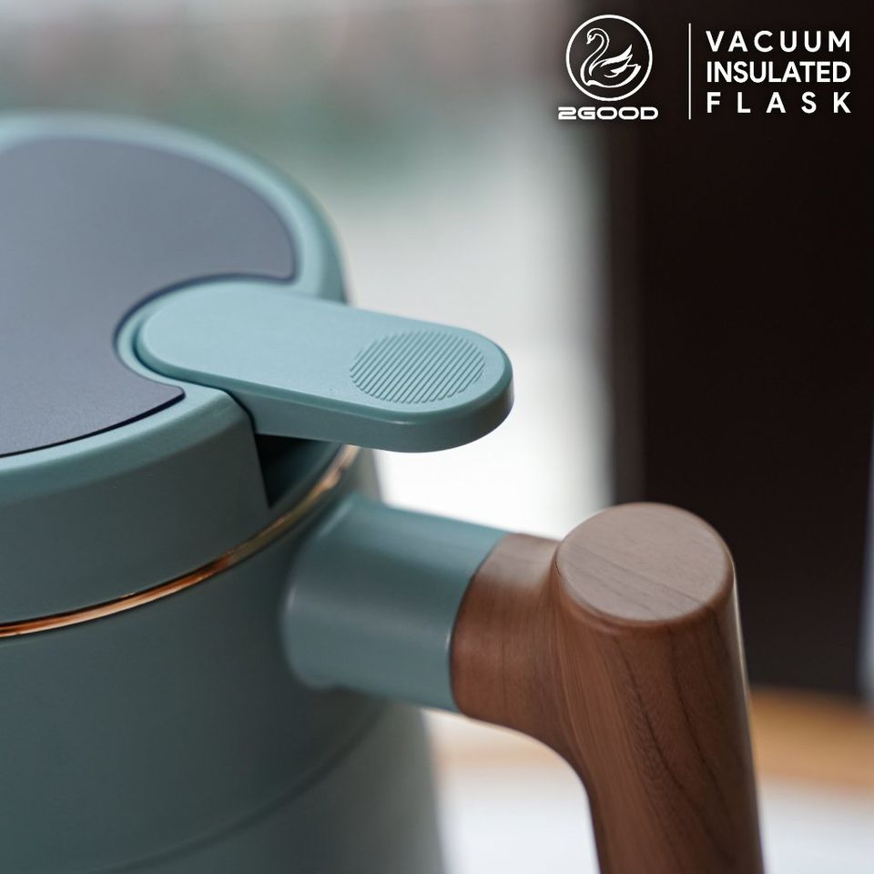 Bình Giữ Nhiệt 2Good B68 1680ml Màu Xanh - Phích Pha Trà với Lõi Lọc Inox304, Giữ Nhiệt 24h, Bảo Hành 2 Năm