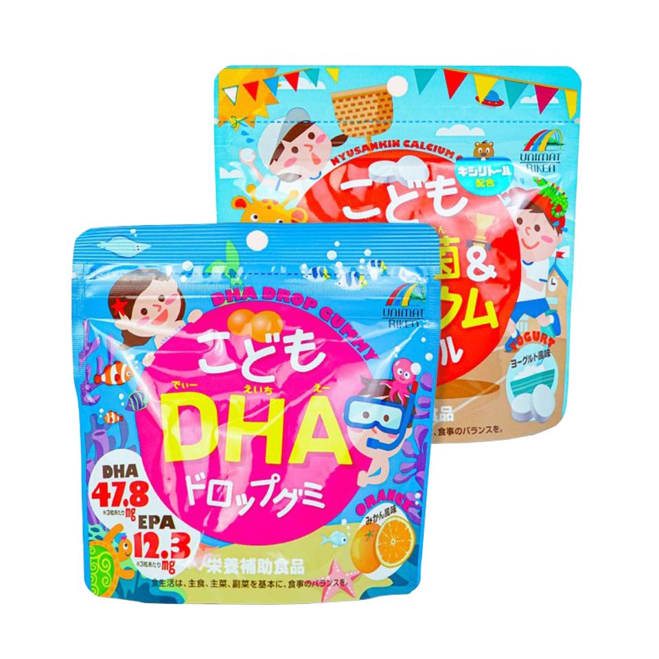 Kẹo Canxi và DHA cho Bé Riken Nhật Bản - Bổ Sung Dinh Dưỡng Hỗ Trợ Phát Triển Chiều Cao và Trí Não cho Trẻ từ 2 Tuổi
