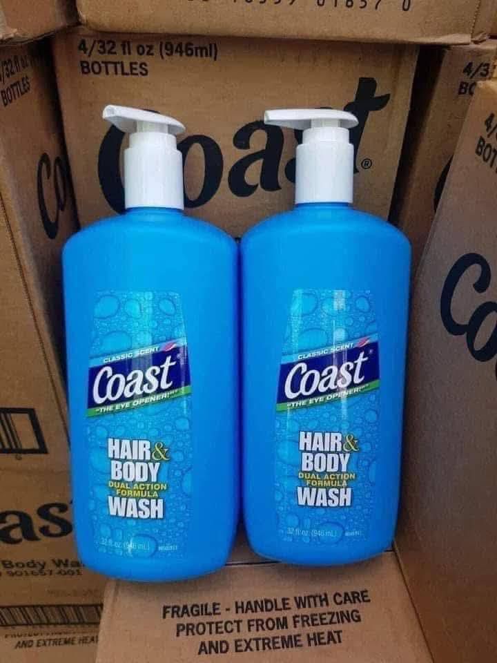 Sữa Tắm Gội Coast Classic Scent 946ml - Chăm Sóc Tóc & Da Toàn Diện, Hương Thơm Tươi Mát Suốt Ngày