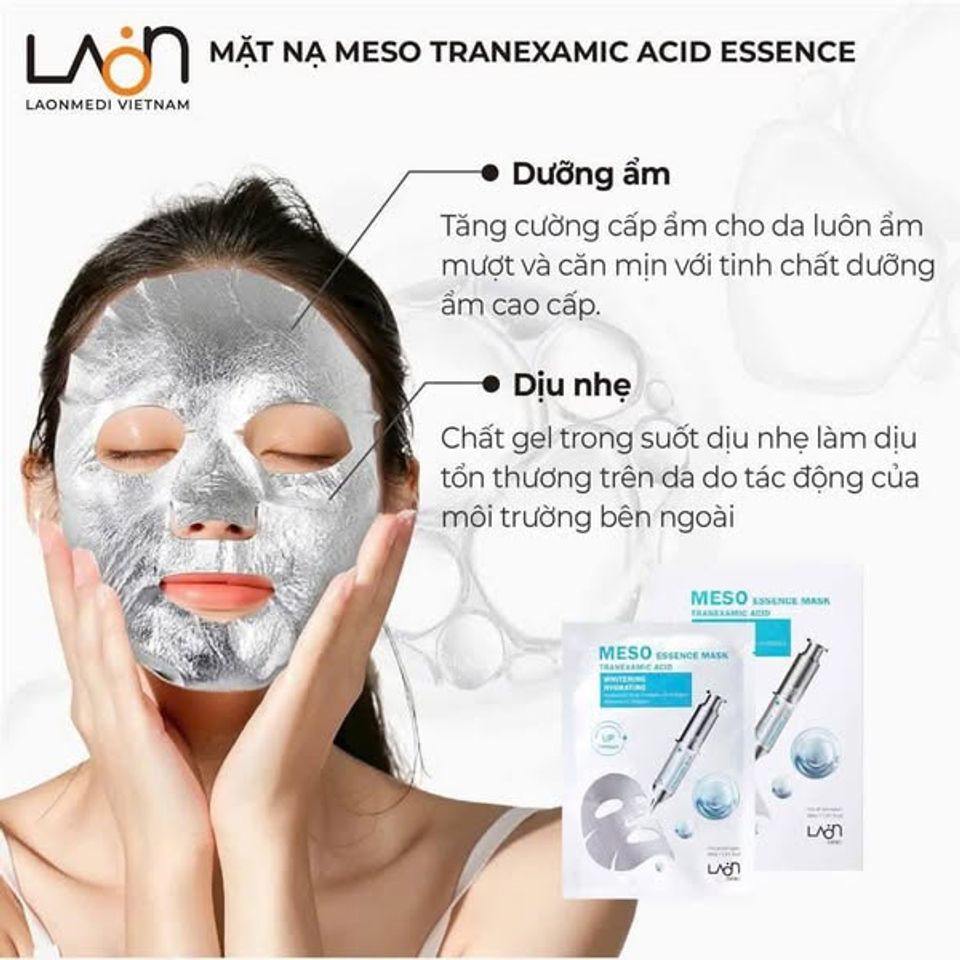 Hộp 10 Miếng Mặt Nạ Laonmedi Meso Essence - Chăm Sóc Da Cấp Ẩm, Nâng Cơ, Tặng Kem Dưỡng Mắt 40ml - Sản Phẩm Hàn Quốc