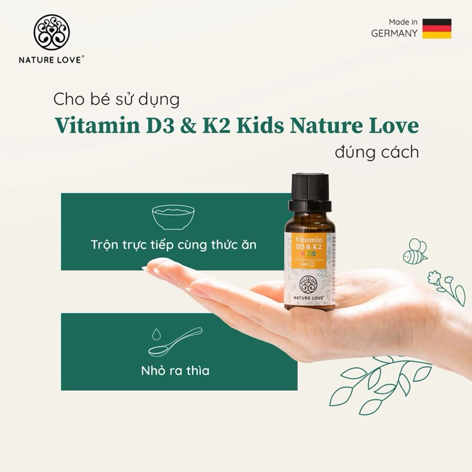 D3 K2 Kids Nature Love - Vitamin D3 K2 Tăng Cường Hệ Miễn Dịch và Phát Triển Xương Cho Trẻ Em - Sản Phẩm Được Tin Dùng Tại Đức