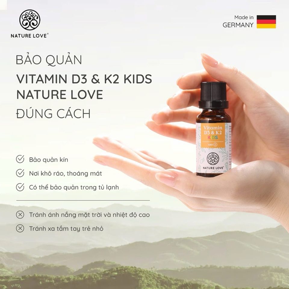 D3 K2 Kids Nature Love - Vitamin D3 K2 Tăng Cường Hệ Miễn Dịch và Phát Triển Xương Cho Trẻ Em - Sản Phẩm Được Tin Dùng Tại Đức