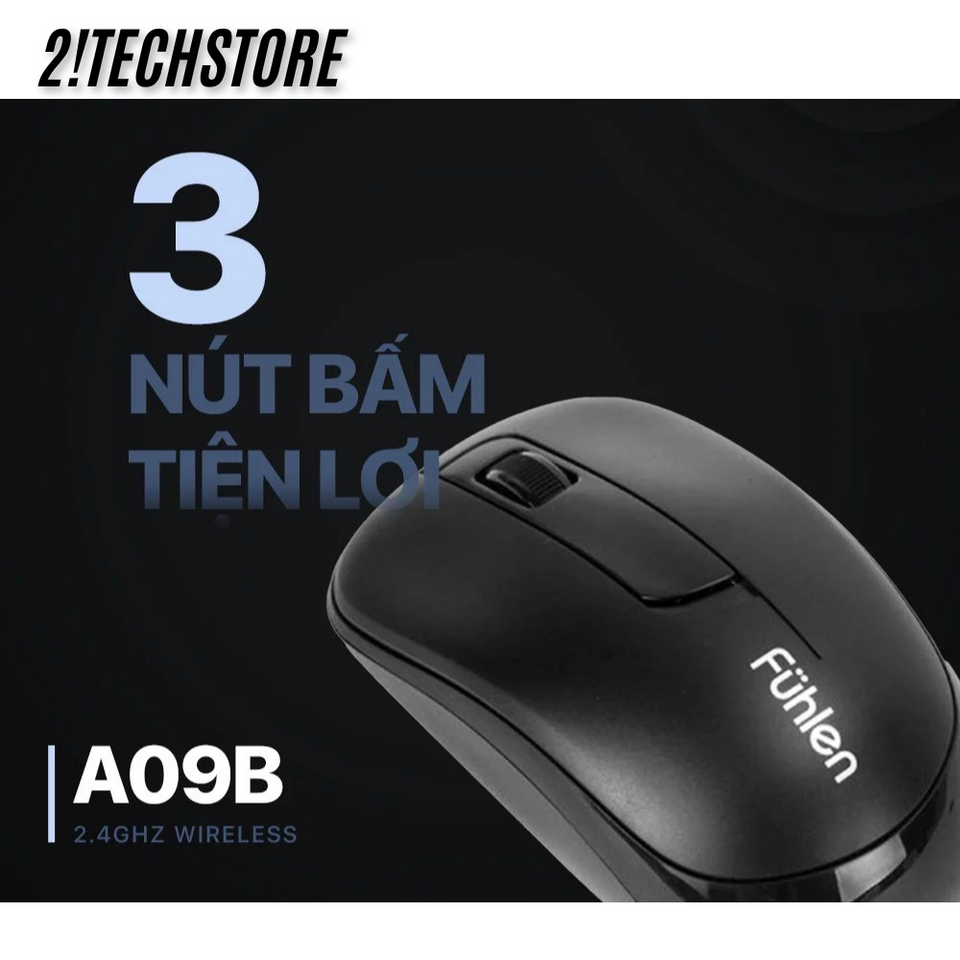 Chuột Không Dây Fuhlen A09B - Ergonomic, 2.4GHz, 1000DPI, Kết Nối Ổn Định, Tiết Kiệm Pin, Phụ Kiện Máy Tính Chất Lượng Hàng Đầu